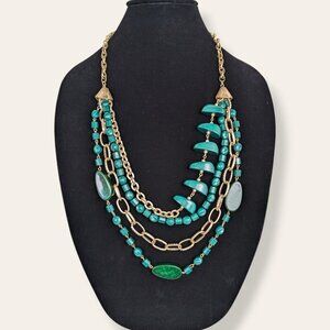 (2/$20) Plunder 4-Strand Green Beaded Necklace